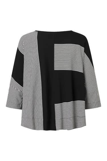 Elsewhere Fashion - PRIESKA TOP BLACK OFFWHITE PACKSHOT