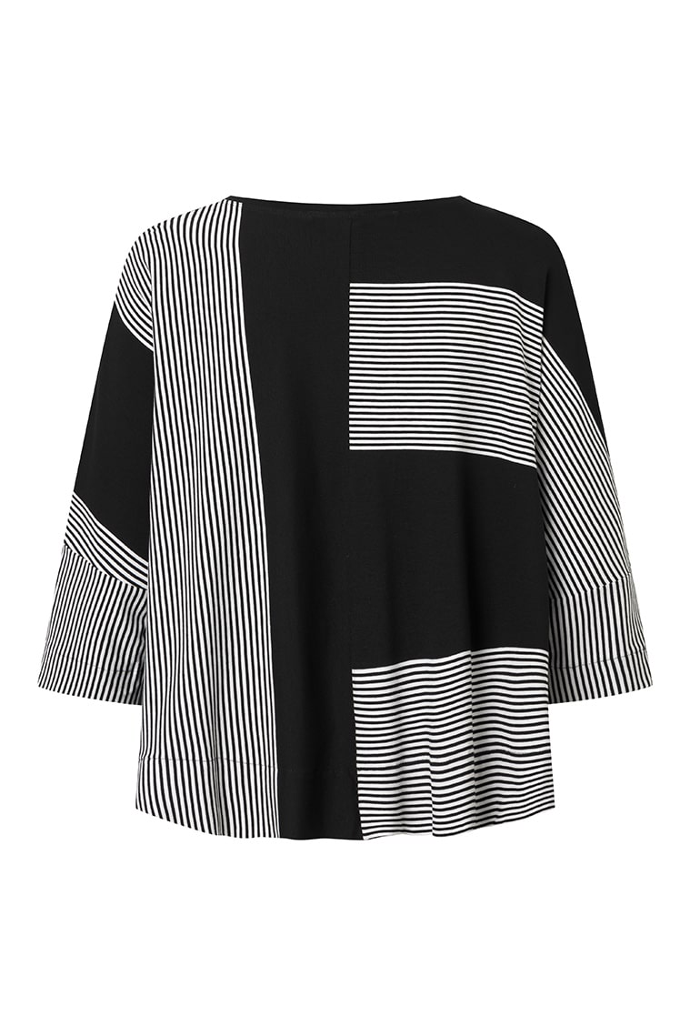 Elsewhere Fashion - PRIESKA TOP BLACK OFFWHITE PACKSHOT