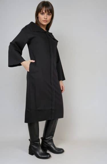 Black Jersey Viscose Inside Out Dress Elsewhere Fashion