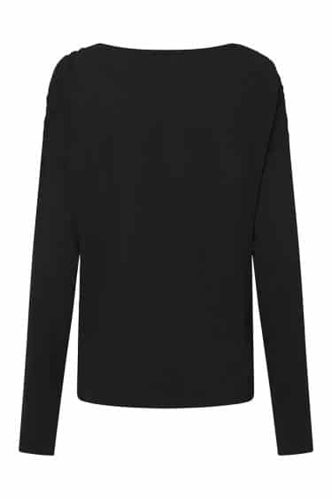 Alternative view of Drape Top-black