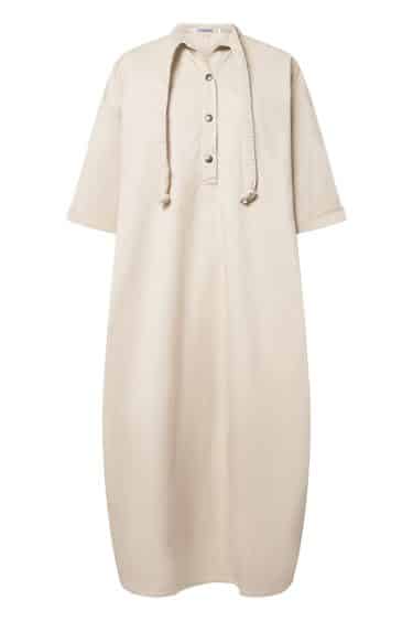 Alternative view of Cotton Loose Fit Dress Neck Detail-martini