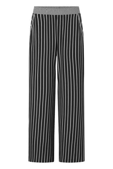 Alternative view of Wide Leg Stripe Jersey-black