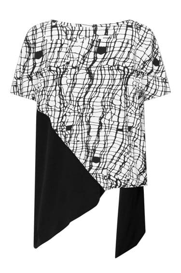Alternative view of Silhouette Print Top 2-off-white-black