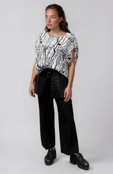 Silhouette Print Tee-black-off-white