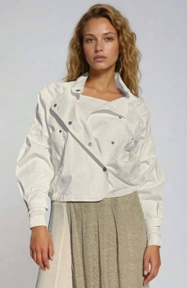 Cotton garment washed jacket in white - Summer outfit ? Elsewhere Fashion