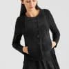 Short Cardigan with corduroy fabric, viscose jersey contrast, long sleeves, diagonal placket with buttons, welted pockets ? Elsewhere Fashi