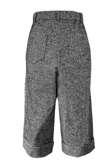 7/8 wide-leg trousers, elasticated back, patch pockets, belt loops, rolled-up hem ? Elsewhere Fashion