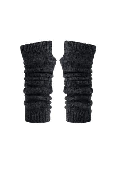 Hand-knitted fingerless gloves, cotton-acrylic melange yarn, extended length ? Elsewhere Fashion