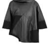 Crinkle vegan leather top, rib cuff and neck, dropped shoulder, longer back, long sleeves ? Elsewhere Fashion