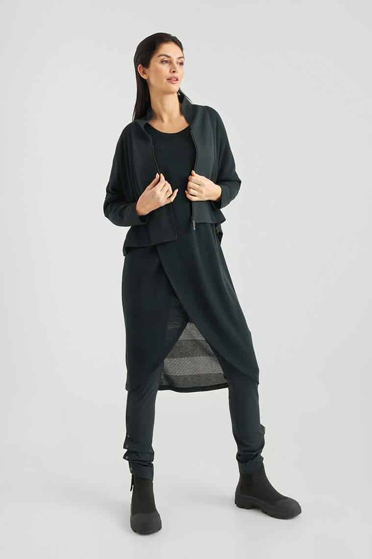 Double-layer Oversized Tunic-midnight Green