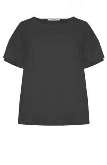 Oversized top, short sleeves, round neck, modal-polyester blend ? Elsewhere Fashion