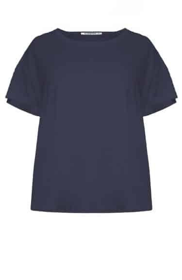 Oversized top, short sleeves, round neck, modal-polyester blend ? Elsewhere Fashion