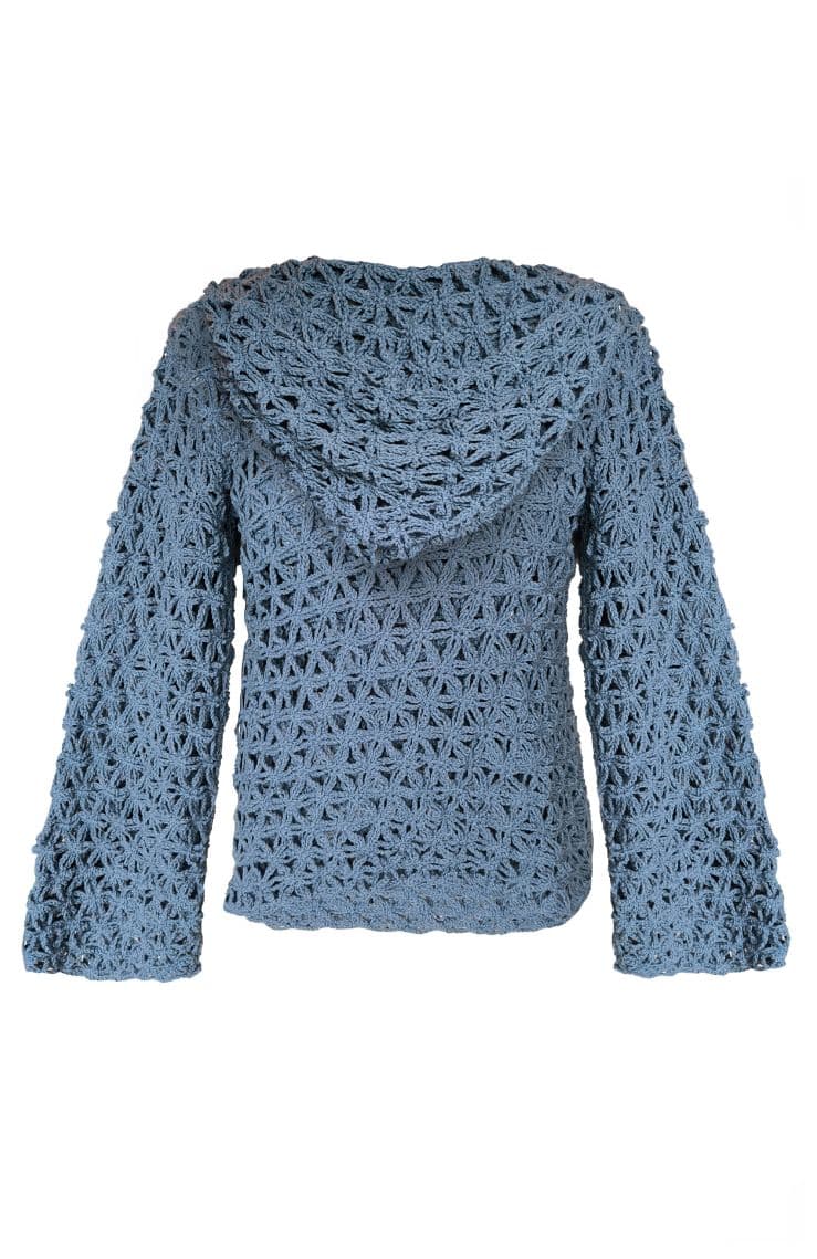 Open-knit cotton-acrylic top, 3/4 sleeves, boat neck, oversized fit ? Elsewhere Fashion