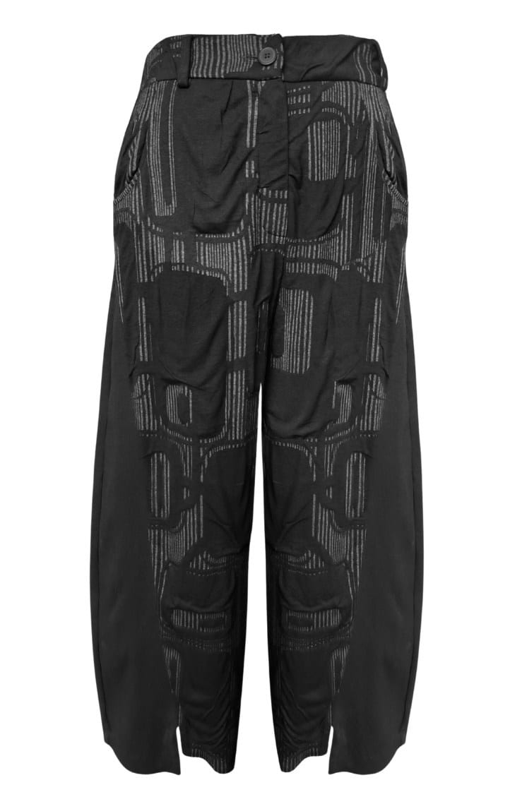 Round trousers with front slit detail and elastic back ? Elsewhere Fashion