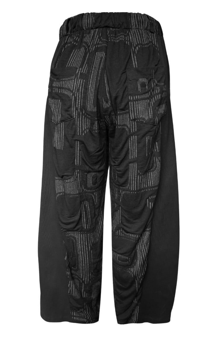 Round trousers with front slit detail and elastic back ? Elsewhere Fashion