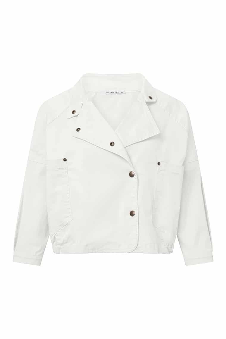 Cotton garment washed jacket in white - Summer outfit ? Elsewhere Fashion