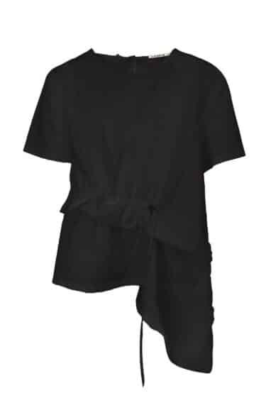 Asymmetrical cotton top with drawstring waist and oversized fit – Elsewhere Fashion