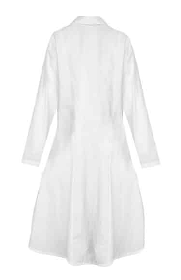 Long cotton cardigan with button closure and gathering detail – Elsewhere Fashion